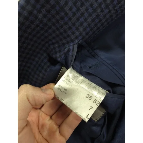 Canali Wool Plaid Blazer Mens 42L Sport Coat 2 Button Italy - Picture 11 of 13